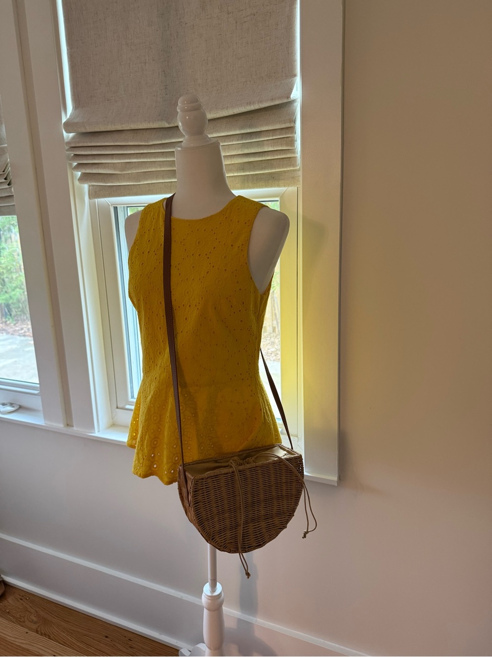 Straw Studios Crossbody Bag. Lined drawstring lightweight